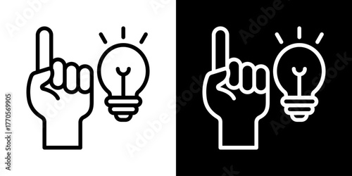 Idea  Icon Of Line Black And White Style  