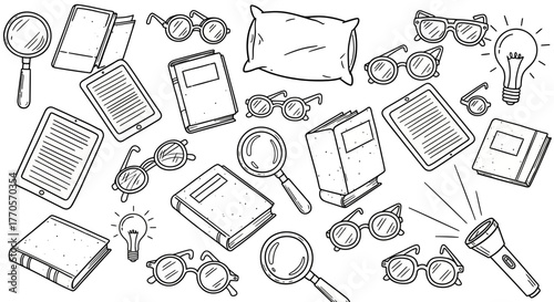 Cozy Reading Collection Book Lover's Doodle Assortment