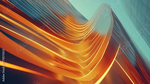 abstract architecture golden curves modern building design