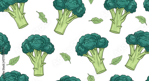 Delicious Broccoli Pattern A Fresh and Healthy Food Theme for Design and Backgrounds