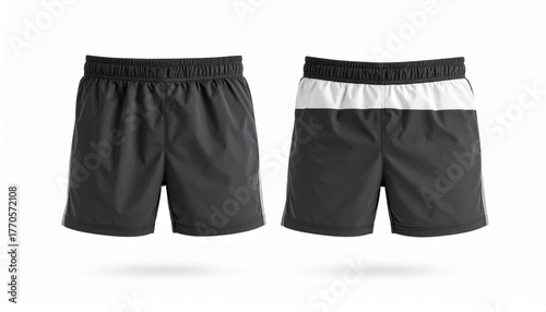 Athletic Shorts with Stripes White Background