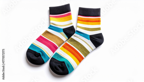 Colorful Patterned Socks Neutral Background