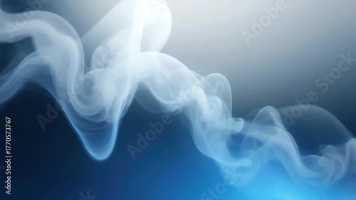 Abstract blue smoke swirling against a gradient background. The smoke forms soft, flowing shapes, creating a sense of movement and tranquility.
