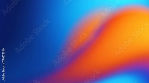 Abstract colorful background with smooth gradients of blue and orange hues. The design features flowing shapes and a vibrant, dynamic appearance.