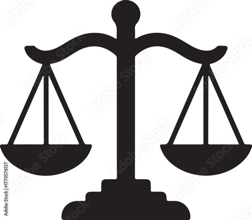 Balance scale vector icon representing justice and equality a symbol for law and legal concepts