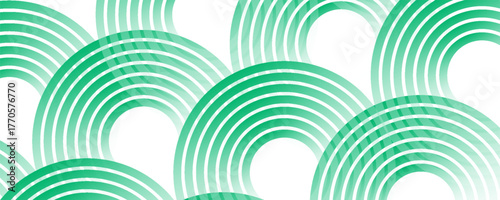 Green white abstract background overlap layer on bright space with circles effect decoration. Modern banner with lines style. Graphic design element stripes concept for flyer, card, or brochure cover