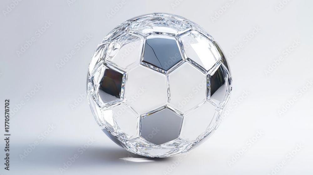 Naklejka premium crystal soccer ball glass football transparent sphere