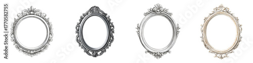 Vintage Frames: Ornate Picture Frames on White Background