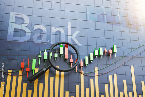Golden “Bank” sign on a modern glass building. Clean corporate finance concept for retail banking, wealth management, regulation, and institutional branding.