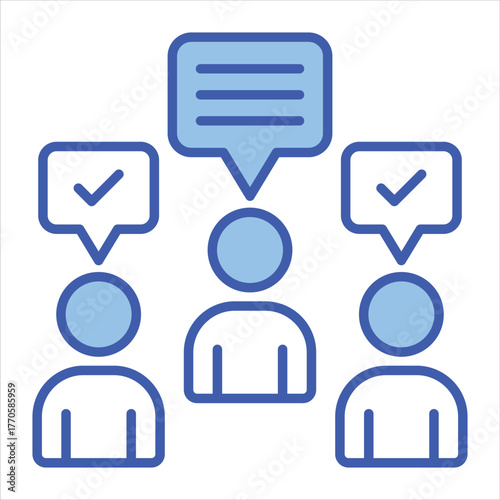 Interpersonal Skill Blue Icon Vector Illustration