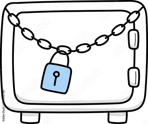 TV with Chain and Lock