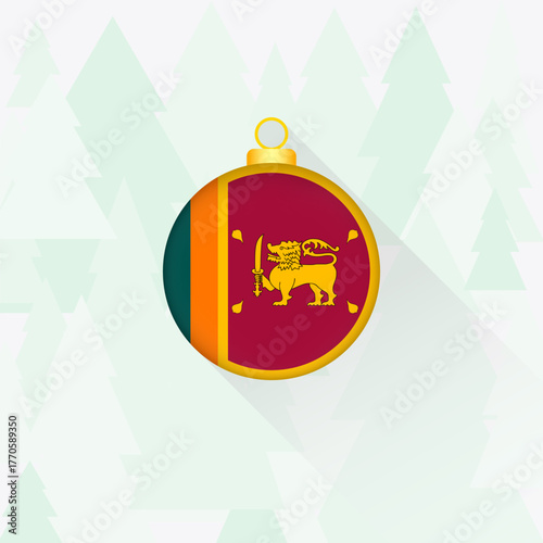 Sri Lanka National Flag Christmas Decoration.