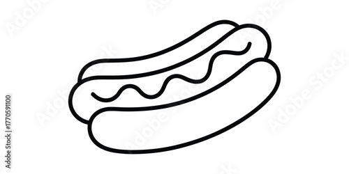 Minimalist hot dog continuous line drawing art simple outline sketch vector