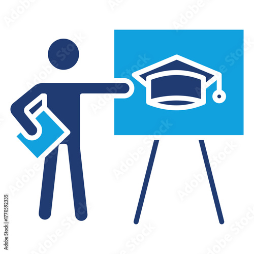 Teacher Flat Blue Icon