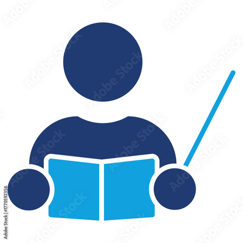 Lecturer Flat Blue Icon