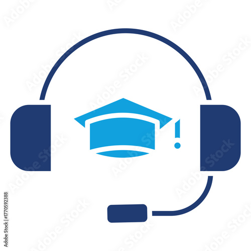 Online Teaching Flat Blue Icon