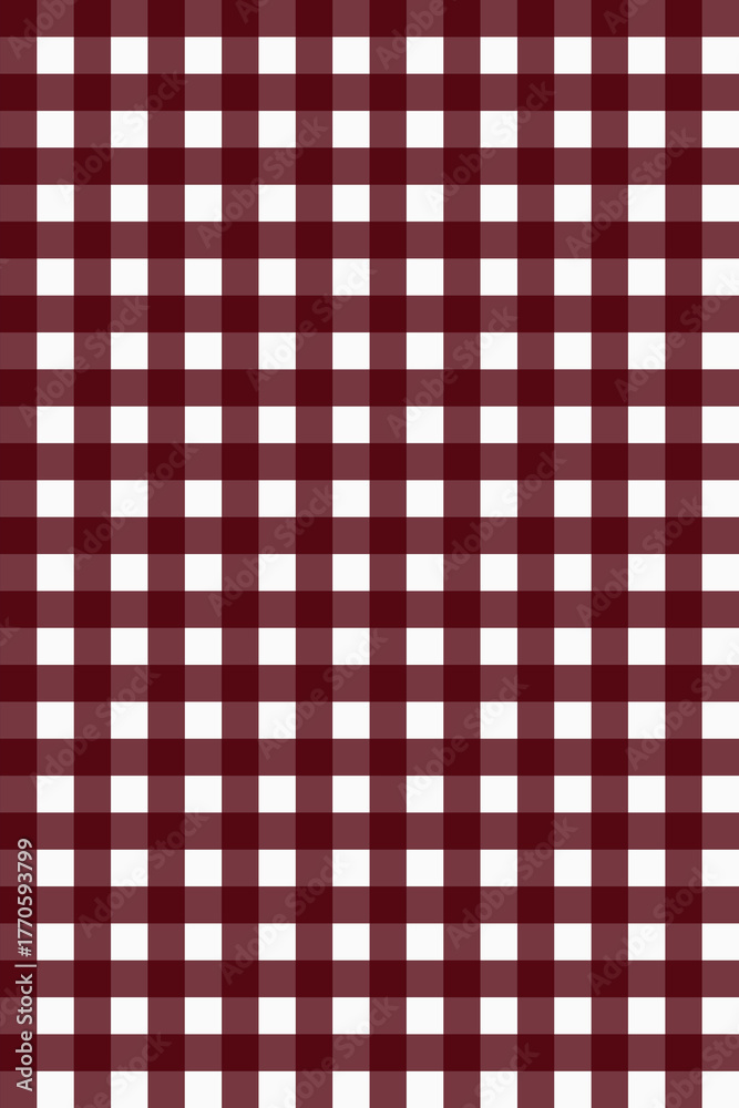 Obraz premium Maroon and white check pattern seamless vector.Gingham check pattern classic scottish fabric texture subtle weave geometric background illustration.Design for clothing,blanket,tablecloth,wrap,decorate