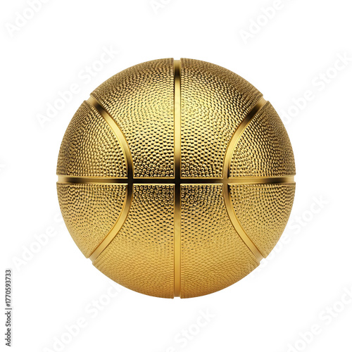 Golden basketball isolated on transparent background