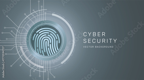 Fingerprint scanning. Secure system concept with a fingerprint. Cyber security technology concept abstract background. Cyber security. AI data protection.