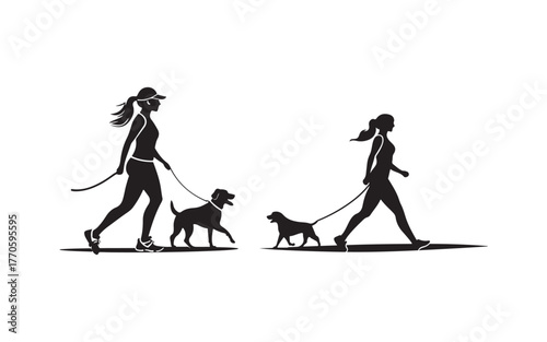 man and woman with dogs