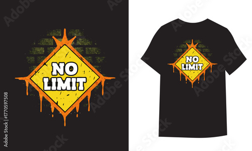 No Limit is a typography design that is created by the help of ai but it is an original design that is based on modern and minimal design for t-shirt lover