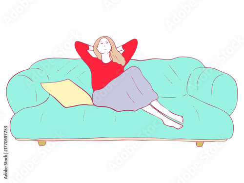 イラスト　女性　挿絵　素材