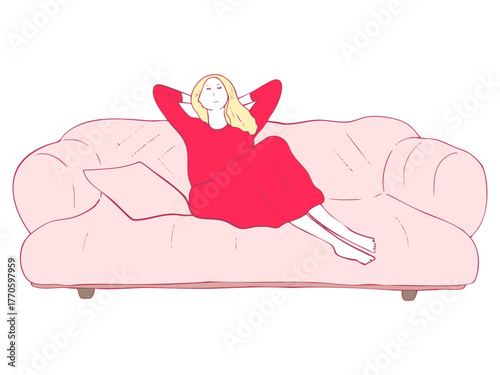 イラスト　女性　挿絵　素材