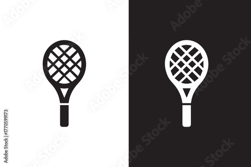 tennis symbol pair black and beige contrast minimal flat vector badge
