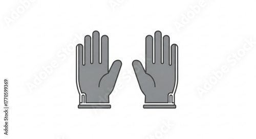 Pair of gray gloves, symbolizing protection, warmth, and hygiene in various activities and environments