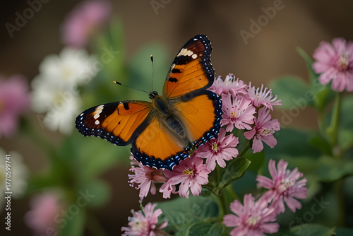 monarch butterfly on pink flower