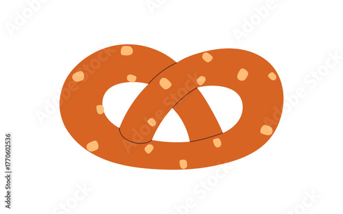 Pretzel bakery. German bretzel snack, knot. Dough bun, Bavarian food with ses...