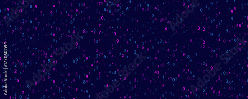 Abstract digital graphic with vibrant purple and blue dots