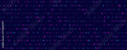 Abstract digital graphic with vibrant purple and blue dots