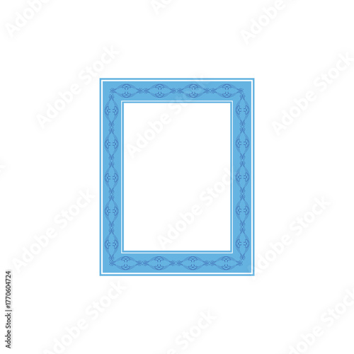 Blue frame with wavy line for photo