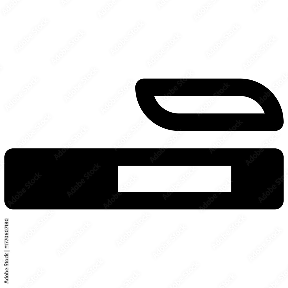 Fototapeta premium Smoking policy. Outlined stroke vector icon with black-filled details.
