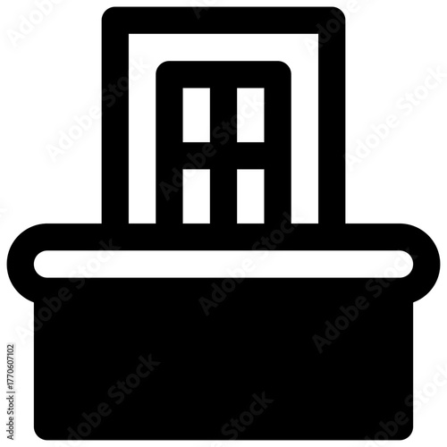 Balcony. Outlined stroke vector icon with black-filled details.