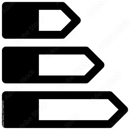 Energy rating. Outlined stroke vector icon with black-filled details.