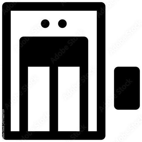 Lift. Outlined stroke vector icon with black-filled details.