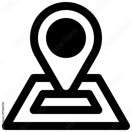 Location. Outlined stroke vector icon with black-filled details.