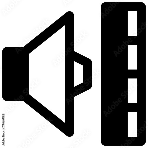 Soundproof walls. Outlined stroke vector icon with black-filled details.