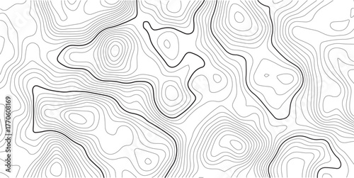 Topographic map background. Geographic line map with elevation assignments. Contour background geographic grid. Vector illustration. transparent background