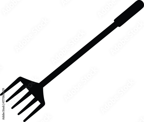 Gardening tool rake icon silhouette vector illustration