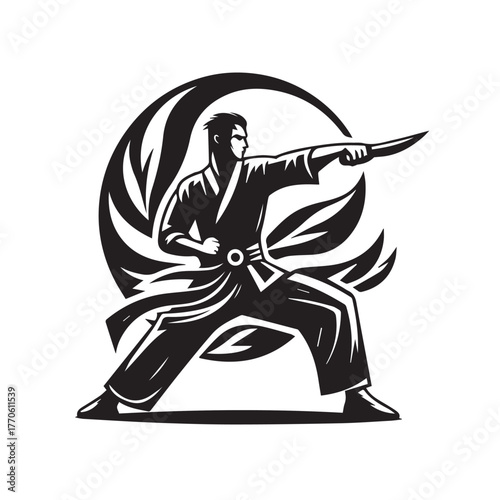 pencak silat sports logo vector