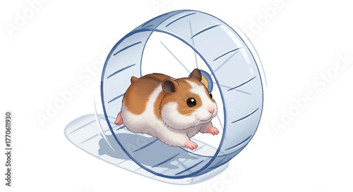 cute hamster running exercise wheel active rodent