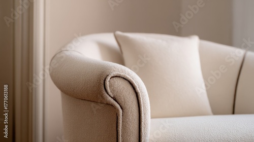 Beige sofa with soft cushion