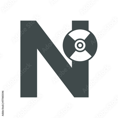 Initial Cd Dvd Logo combine with letter N vector template