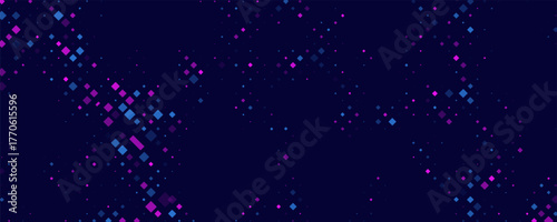 Abstract digital graphic with vibrant purple and blue dots