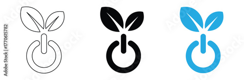 Green city Web Icon Set in Line Style. Collection of Green energy Linear Icons,Power up sustainability with eco-friendly green technology,editable stroke