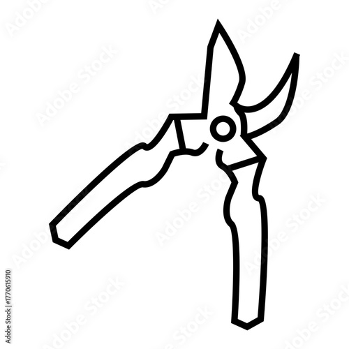 pruning shears garden outline icon vector illustration