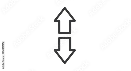 Vertical flip icon up and down arrows symbol vector illustration of an abstract sign for website page
